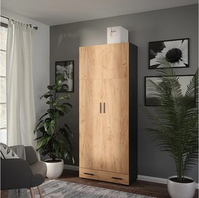 Szafka uniwersalna antracyt/złoty dąb 80x37x201.2 ingo