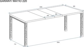 Stół Garant 220 rozkładany od 130 do 220 cm kaszmir