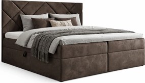 Ciemnobrązowe łóżko pikowane 5 rozmiarów M6-T27