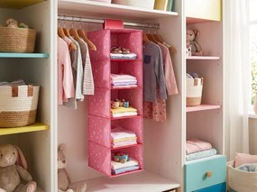 Wiszący organizer do szafy STELLA 95 cm, różowy