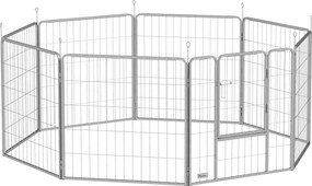 Wybieg dla zwierząt PawHut, ogrodzenie dla psów, plac zabaw dla zwierząt, elastyczne dostosowanie, stal nierdzewna