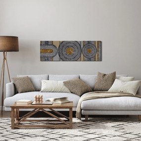 Obraz - Wzory dekoracyjne (z zegarem) (90x30 cm)