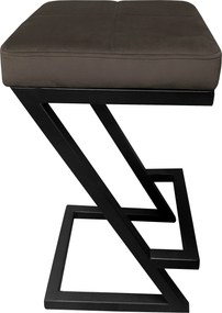 Hoker ZETA krzesło barowe tkanina Welur podstawa metalowa LOFT : Kolor Stelaża - Czarny , Kolor tkaniny - VELVET - MG05