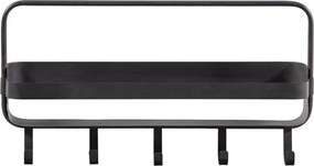 Metalowa półka do łazienki RAKKA 56x29 cm, czarna z patyną