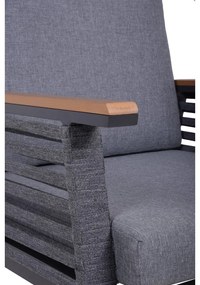 Ciemnoszary aluminiowy zestaw mebli ogrodowych dla 4 osób Denia – Garden Pleasure