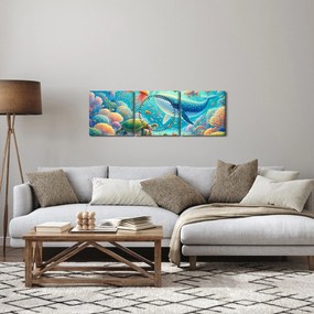 Obraz - Świat pod wodą (z zegarem) (90x30 cm)