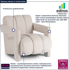 Kremowy nowoczesny fotel wypoczynkowy T6-C33