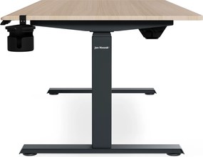 Biurko elektryczne z regulacją wysokości ergonomiczne antracytowe/dąb sonoma,1600x800 mm: ARIA
