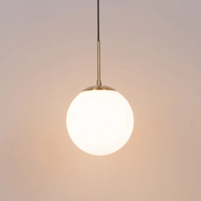 Lampa wisząca w stylu Art Deco złota z opalowym szkłem z adapterem szynowym białym 1-fazowym - Slimline Flore