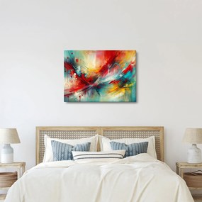 Obraz – Abstrakcja z czerwienią (70x50 cm)