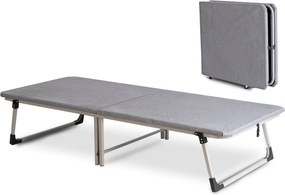 Składane łóżko polowe Veritas - leżanka na ogród, taras, camping, szara
