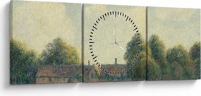 Obraz - Camille Pissarro, Hampton Court Green, reprodukcje (z zegarem) (90x30 cm)