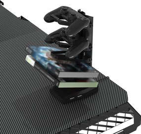 Czarne biurko do gamingu Gamset Snake 1.0
