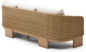 Beżowo-naturalny sofa ogrodowa z imitacji rattanu Xoriguer – Kave Home