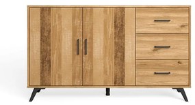 Niska komoda w dekorze dębu 136x81 cm Nordic – Marckeric
