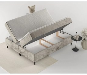 Jasnobrązowe łóżko boxspring ze schowkiem 180x200 cm Araya – Maison de Rêve