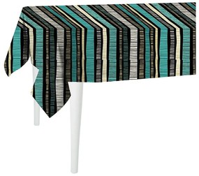 Czarny obrus Mike &amp; Co. NEW YORK Jungle Stripes, 300x140 cm