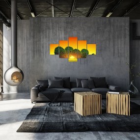 Obraz - Serce w koronach drzew (125x70 cm)