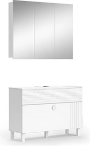 Zestaw mebli łazienkowych biały 100x37x72 sola