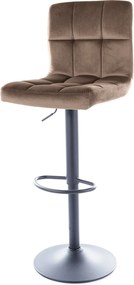 Regulowany hoker z welurowym siedziskiem pikowanym C105 Velvet