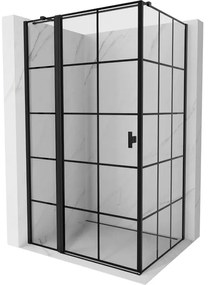 Mexen Mist T kabina prysznicowa uchylna lewa 75 x 110 cm, czarna kratka, czarna - 8A4T-075-110-70-77-L