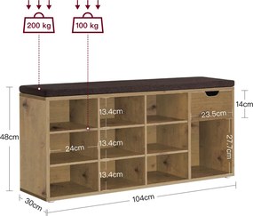 Szafka na buty z siedziskiem dąb artisan Z3-D40
