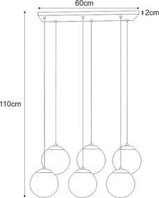 Lampa wisząca nad stół szklane kule - S763-Lokia