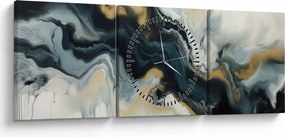 Obraz - Rysunek marmurkowy (z zegarem) (90x30 cm)