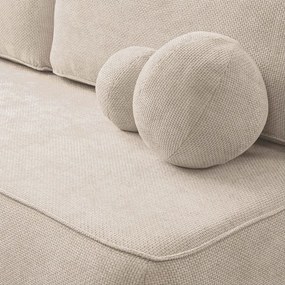 Sofa z Funkcją Spania ARVETO Kremowa Szenil Nowoczesna