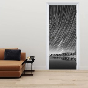Fototapeta na drzwi - Czarno - białe gwiaździste niebo (95x205cm)