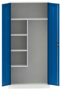 Kovona Uniwersalna szafka metalowa, 4 półki, 1950 x 900 x 400 mm, niebieskie drzwi