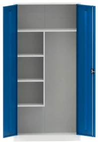 Kovona Uniwersalna szafka metalowa, 4 półki, 1950 x 900 x 400 mm, niebieskie drzwi