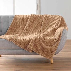Brązowy koc z mikfroflaneli 125x150 cm Mini Frosty – douceur d'intérieur