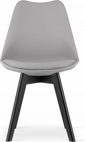 PROMOCJA Jasnoszare krzesło BALI MARK z czarnymi nogami II gatunek