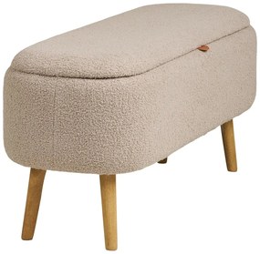 Beżowa ławka z materiału bouclé Harlow – House Nordic