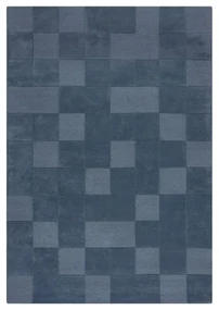 Ciemnoniebieski wełniany dywan tkany ręcznie 160x230 cm Checkerboard – Flair Rugs