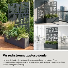 Pergola ogrodowa metalowa z donicą antracytowa 3in1, 1200x1800x300 mm: ROSE