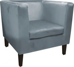 Fotel Monaco tkanina Welur : Kolor nogi - Venge, Kolor tkaniny - VELVET - BL06, Wysokość nogi - 15 cm