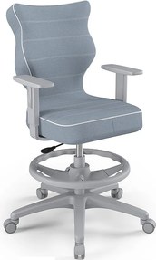 Obrotowe krzesło młodzieżowe Duo Grey rozmiar 6 (159-188 cm) z podnóżkiem