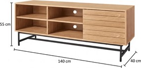 Szafka RTV VALMOR 140x40 cm, dekor dąb