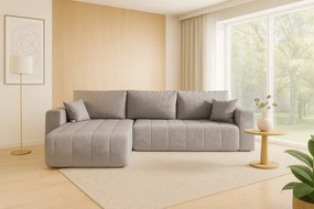 Szary rozkładany narożnik welurowy A9-A48