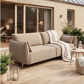 Sofa ogrodowa 3-osobowa GARDEN w tkaninie Kanaria 7005 brązowa