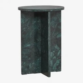 Zestaw 2 Stolików Nocnych Ø35 Cm Z Marmuru Mencia Zielony Marmur Udaipur - Sklum