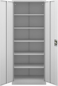 Szafa biurowa metalowa wysoka na dokumenty szara, 900x2200x400 mm: JAN H2200