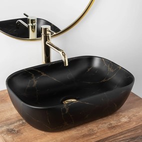 Umywalka nablatowa Rea Belinda Black Marble Mat