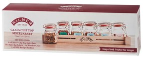Zestaw 6 pojemników na przyprawy na półce Kilner Herbs&amp;Spices