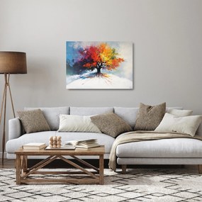 Obraz na szkle - Kolorowe drzewo (70x50 cm)