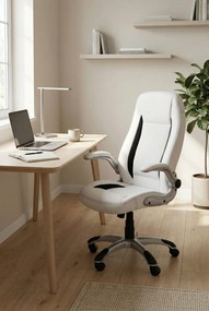 Biały biurowy fotel obrotowy P3-P54