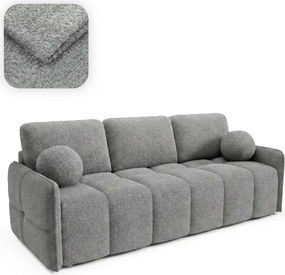 Sofa PURE Rozkładana Dwuosobowa Ciemnoszara Boucle Japandi