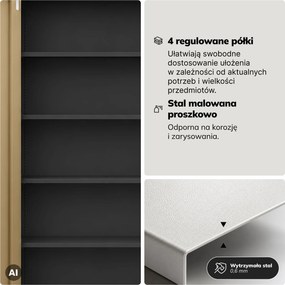 Szafa biurowa metalowa z zamkiem na szyfr antracytowa/orzech, 900x1850x400 mm: DANIEL Eco Design